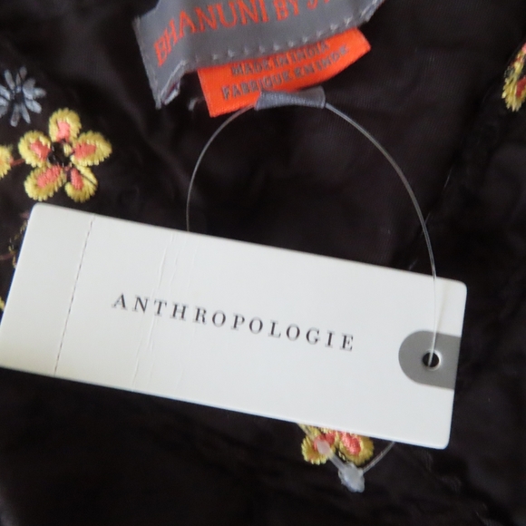 Bhanuni by Jyoti x Anthropologie Blouse NEW Floral Embroidered Top L - Picture 6 of 7